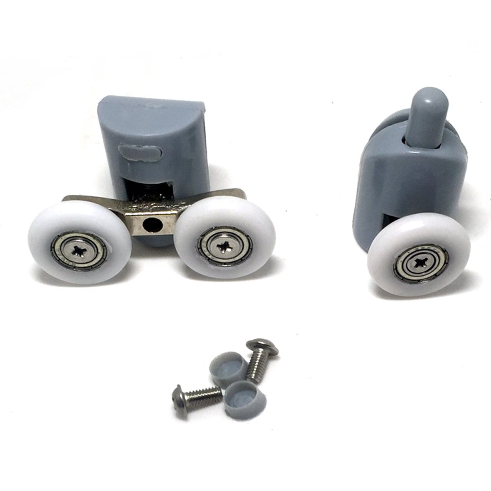 8 sztuk Łożysko Prysznicowe,Podwójne rolki koła koła łożyska do drzwi prysznicowych kabina Home Łazienka DIY Części zamienne (25mm)