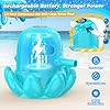 Water Table Pump, Battery Powered Continuous Water Pump for Water Table, Cordless Octopus Rechargeable Magnetic Pump, No Drill Installation, Outdoor Water Play Accessory for Kids (Green) #4