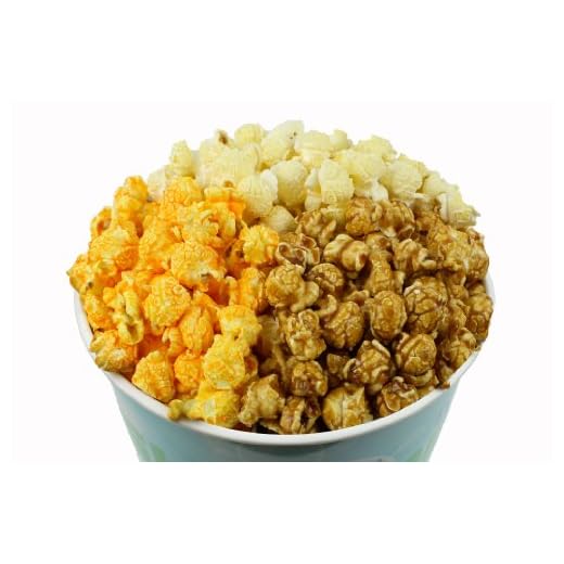 Signature Popcorn - 1-gallon Multi Language Thank You Reusable Plastic Tin - Butter, Caramel & Cheddar Cheese (3-Way Divider)