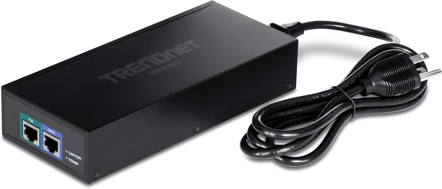 TRENDnet Injecteur PoE+ 2,5 G TPE-215GI, Convertit Port Non PoE en PoE+ 2.5G, Source d'alimentation intégrée, Compatible 2.5GBASE-T