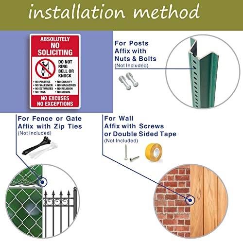 (1Pc) Home/Office No Soliciting Sign, Home No Soliciting Sign Made Of Reflective Aluminum, Home, Office No Soliciting Sign, Can Be Mounted On Door,Wall,Fence Indoor/Outdoor 7.2X10 Inches #TOP2