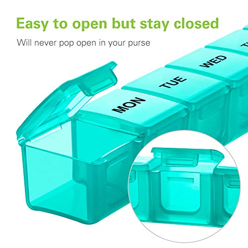 Bug Hull Pill Organizer Extra Large 2 Pack, Weekly Pill Box Xl, Big Pill Case 7 Day, Oversize Daily Medicine Organizer, Travel Pill Container, Pill Holder For Vitamins, Cod-Liver Oil, Supplements #TOP2