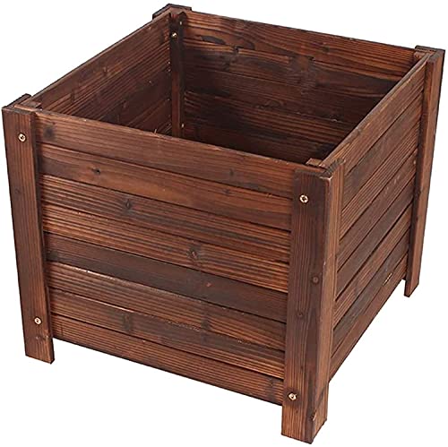 Maceteros Exterior Carbónización de alta temperatura Tornillo de metal Agujero de drenaje Patio Cama de jardín elevada al aire libre Caja de plantación Caja de plantación Kit de cama de jardín c