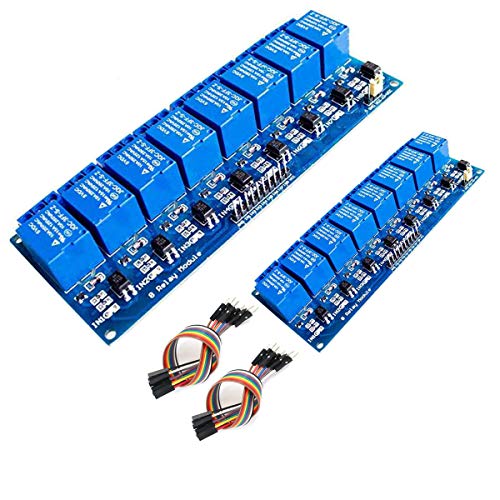 SUBALIGU 2pcs 5V 8Channel Relay Module Optocoupler Low Level Trigger Expansion Board Compatible with A-rduino UNO R3 MEGA 2560 1280 DSP ARM PIC AVR STM32 Raspberry Pi with Cable