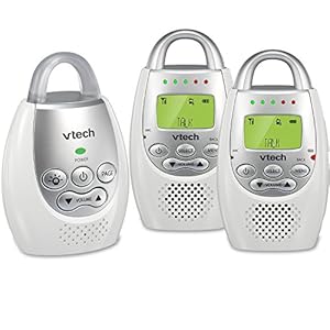 VTech DM221-2 Audio Baby Monitor with up to 1,000 ft of Range, Vibrating Sound-Alert, Talk Back Intercom, Night Light…