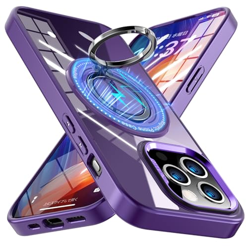 Mnunjiajia �Ή� iPhone 12 Pro Max �p �P�[�X MagSafe �Ή� �����O�t�� �ϏՌ� �����Y�ی� TPU PC �X�^���h�@�\ �X�g���b�v�z�[���t�� �ČRMIL�K�i�擾 �}�O�l�b�g���ڗp �P�[�X ���ςȂ� ���C�����X�[�d�Ή� 
