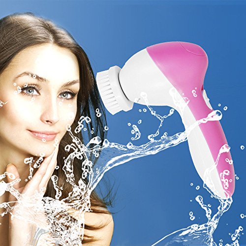 Hotrose® 5 in 1 Face Cleaning Set for Girls - Cleaning Skin Deeply - Stimulating Blood Circulation - Exfoliating Aging Skin - Facial Brush Massager