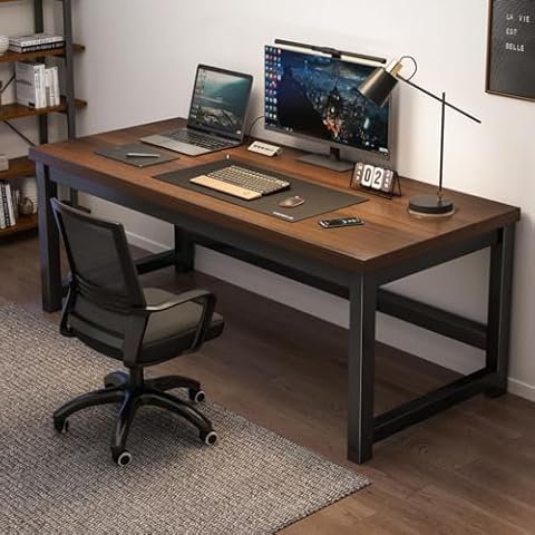 ALEEIK Home Office Computer Desk, Modern Simple Style Writing Desk Study Reading Table, Large Gaming Desk Workstation for Home Office(47 Inch, Oak) Cover