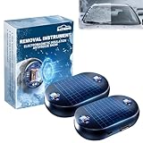 LIAVOP 2 Pezzi sbrinatore per Auto,emettitore di energia elettromagnetica,Pannello Solare per accumulo di energia e Alimentatore USB con connessione Diretta,sbrinatore Portatile