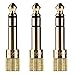 FosPower 6.35mm (1/4 inch) Male to 3.5mm (1/8 inch) Female 3-Conductor TRS AUX Stereo Audio Headphone Jack Adapter - 24K Gold Plated (3 Pack)