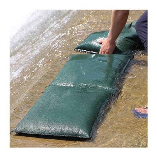 Inondation de garage évitée avec le sac anti-eau sans sable absorbant vert