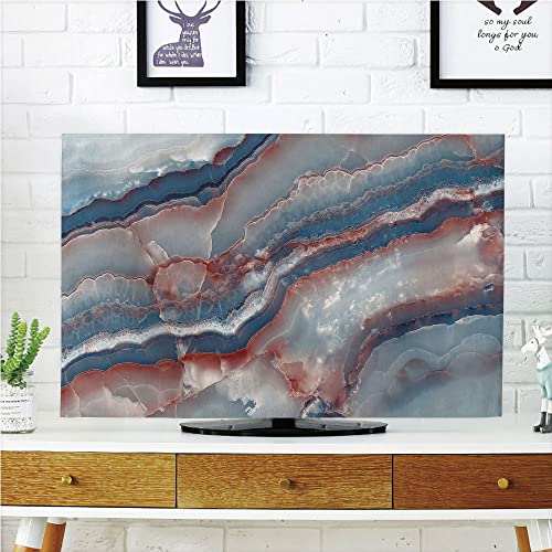 Amapark Indoor Tv Dust Cover, Cover 60 Inch Marble Texture Quality Waterproof Polyester Protect Your Tv Style-1271 #TOP5