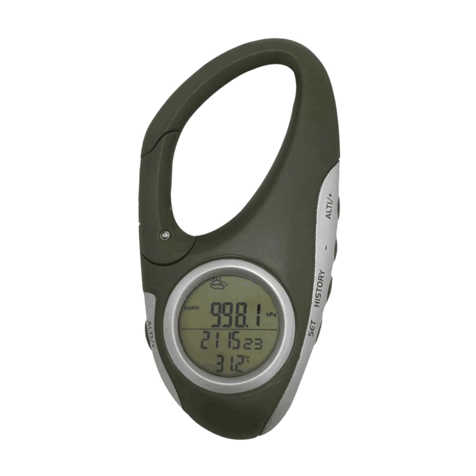TOYANDONA Altímetro De Mano Barómetro para Alpinismo con Mosquetón Altímetro para Montañismo con Mosquetón De Mano Abs Verde