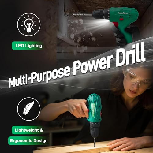 Image of 12V Cordless Drill Set with 2 Batteries for Home DIY