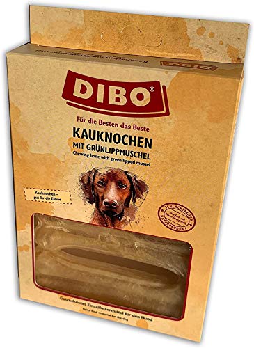DIBO Kauknochen mit Grünlippmuschel 120g (4 Stück x 30-35g) Der gesunde Kau-Snack für Ihren Liebsten. Gut für Zähne und Zahnfleisch. Ohne Zusatzstoffe