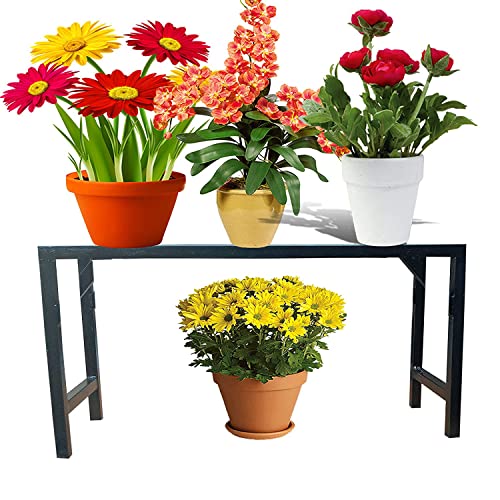 IRON LANDS SOLID Fixed Long Step Premium Pot Plant Stand Garden Bench for Roof and Outdoor Plant Stand for Balcony AND Home Decor , 29-inch (Set of 1 Pcs)
