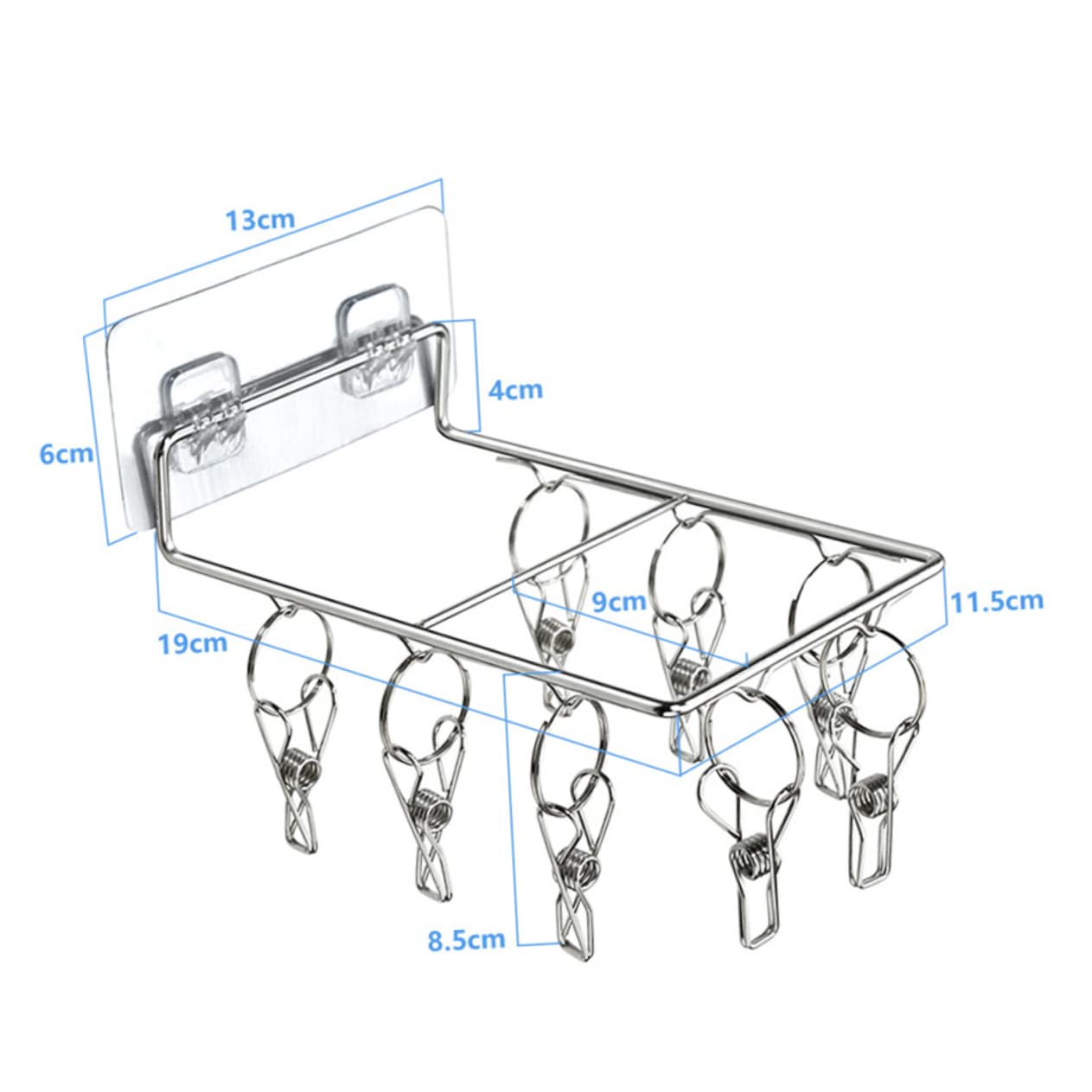KOMBIUDA 2pcs Drying Rack Rack for Clothes Clothes Hangers Clothes Rack Clips Windproof Clothespin Hook Stainless Steel Sock Rack Multi-Functional Socks Racks Silver
