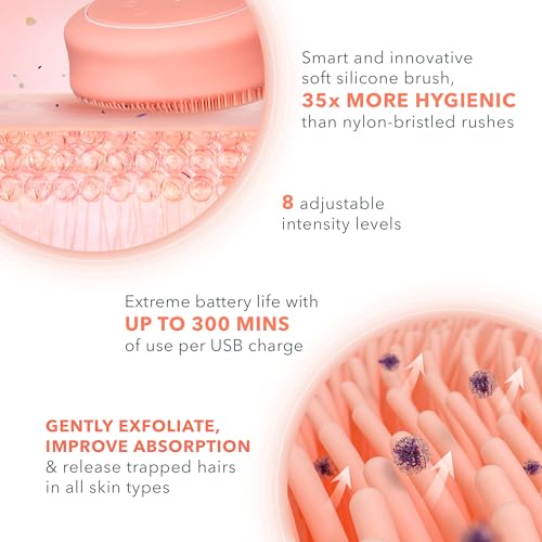 FOREO LUNA 4 body- Body Brush- Whole Body Skin Care - Exfoliating Body Scrubber- Enhances Absorption of Lotion Actives- Premium Lymphatic Drainage Skincare Tool- Waterproof -USB-Rechargeable- Peach - Image 4