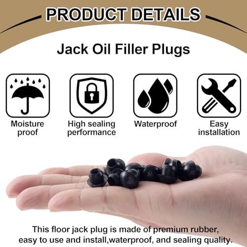 Image of 12pcs Hydraulic Jack Oil Filler Plug, Conical Floor Jack Plug, Universal Bottle Jack Accessories, Rubber Jack Filler Bung for Oil Reservoir Filler Hole