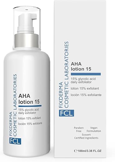 FIXDERMA COSMETIC LABORATORIES 15% Glycolic Acid Aha Lotion For Body And Face | Dead Skin Remover | Paraben Free Aha Exfol...