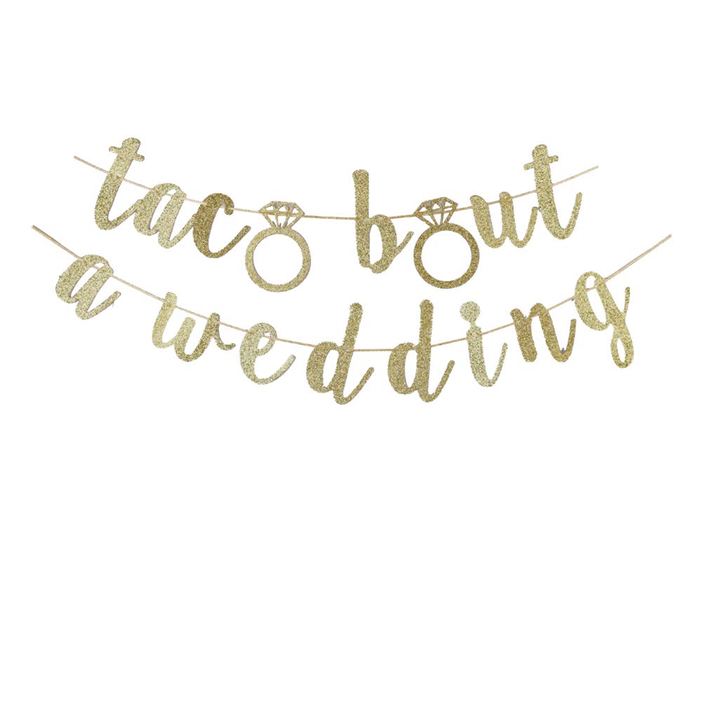 Taco Bout A Wedding Banner, Fun Sign Decors for Wedding Party, Mexican Fiesta Themed Bridal Shower Party Decorations