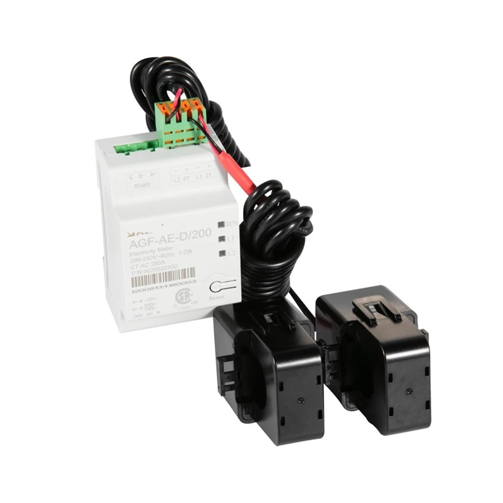 Medidor de energía AGF-AE-D200 monofásico de 3 hilos y 200A
