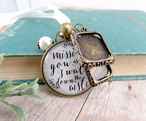Bouquet Wedding Charm 2 Frames Missing You As I Walk Down Aisle Memorial