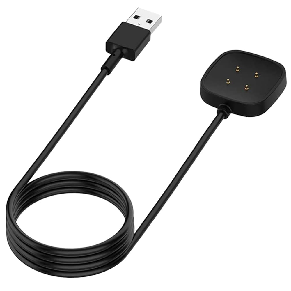 EXMRAT Compatible with Fitbit Versa 4 / Versa 3 / Sense2 / Sense Charger, Replacement Charging Cable Cord Magnetic Dock for Fitbit Versa 3/4 & Sense 1/2 Smartwatch 3.3ft / 100cm