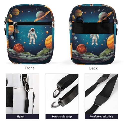 Personalized Small Crossbody Bag Water Resistant Messenger Bags Mini Rocket Astronaut Printing SlingBag For Men Women3