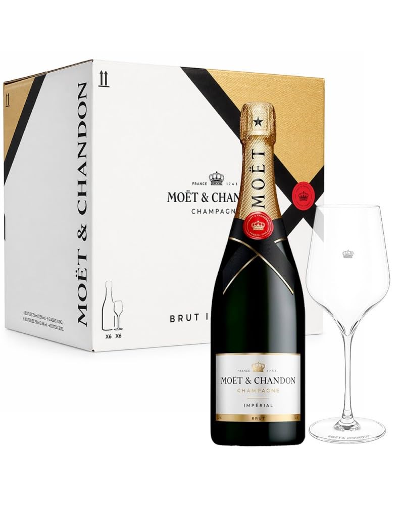 Moët & Chandon Moët & Chandon Champagne Impérial Brut 12% Vol. 6X0,75L In Giftbox With 6 Glasses - 4500 ml
