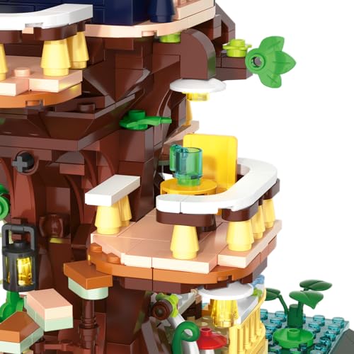 Image of SKY LINE OCEAN Funny Tree House Mini Blocks Building Set - 1130 Pieces Creative Architecture Construction Toy, STEM Educational Model for Kids & Adults | 6 Months Structural Warranty