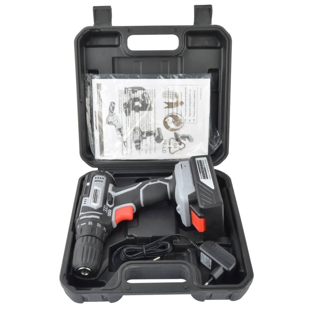 Brüder Mannesmann Werkzeuge M17695 Cordless Drill 24 V, Grau/Schwarz/Rot - Image 3