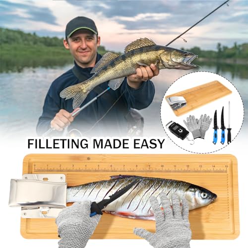 Leriton O kit de limpeza de peixe com 6 peças inclui tábua de corte de limpeza de peixe, placas de f