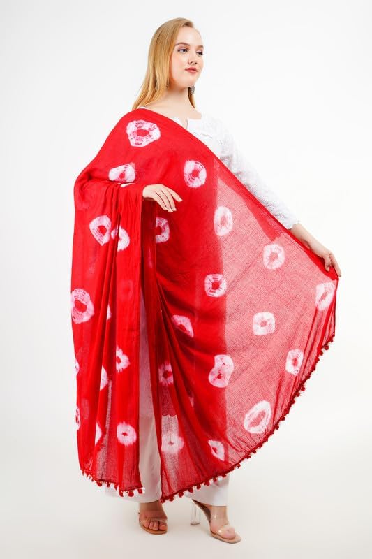 Pure Cotton Dupatta Bandhani Long Stole Veil Hijab Scarf Traditional Wedding Party Wear Wrap Chunni3