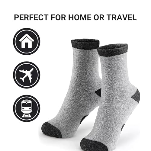 Everyday Fluffy Sockzzz, Comfortable Socks for Women and Men, Cozy, Warm Socks for Home and Travel, Travel Essentials, Black4