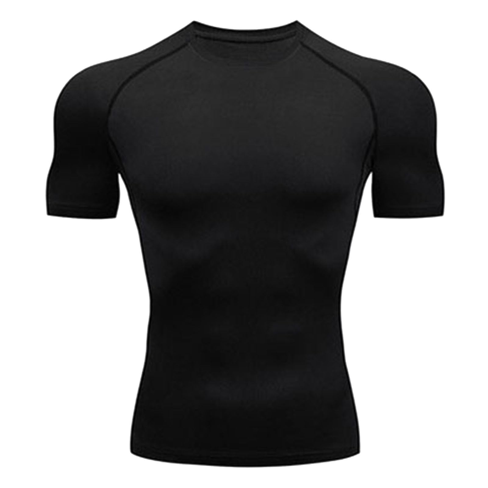 Maglietta a Compressione da Uomo, Asciugatura Rapida Camicia Uomo Sport Maglia Intima Base Layer Ciclismo,a Maniche Corte, Funzionale, Cool Dry, per Allenamento e Corsa