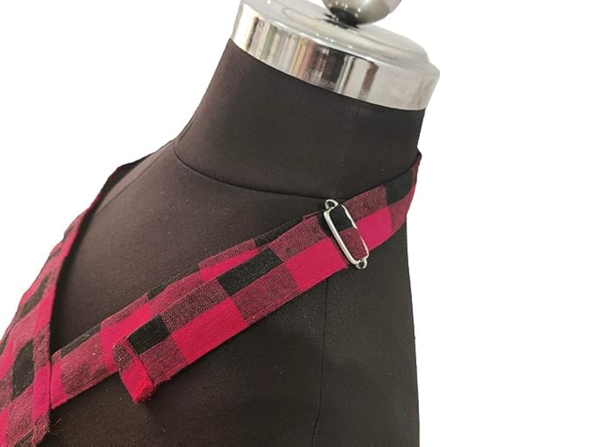 Cotton Check Kitchen Apron with Front Pocket, Stylish Design