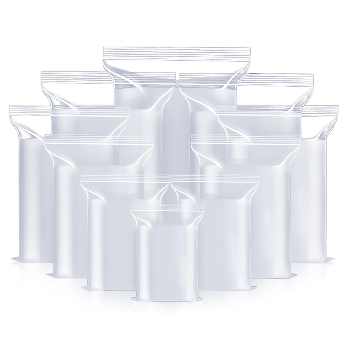 Sachet Plastique Transparent, Sac Zippé Transparent, Extra Épais (Unilatérale 0,1mm), Adaptés au Rangement de Peluches, Petits Articles, Vêtements Légers etc. 45X55cm 50pièces