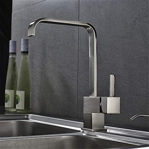 Robinet d'évier de cuisine carré mélangeur d'eau chaude et froide - 2