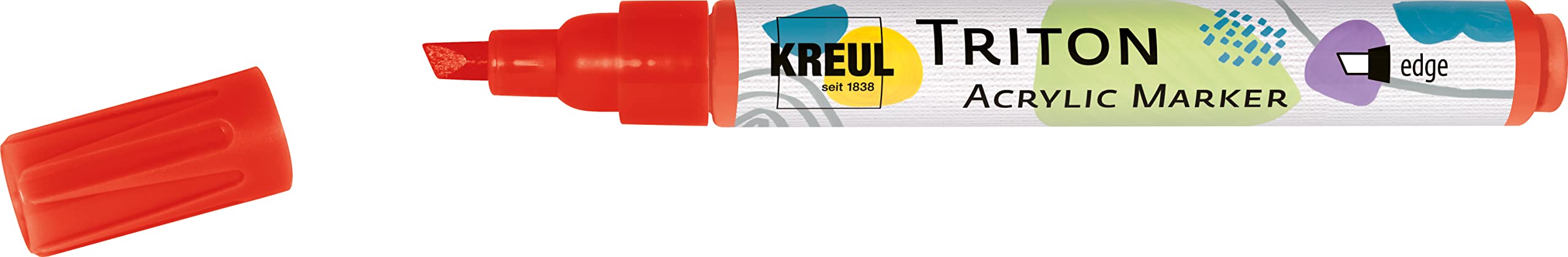 Kreul 17818 – Solo Goya Triton Chisel Tip Acrylic Paint Marker 1 – 4 mm, Vermilion