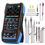Oscilloscope Multimeter 2 Channel, WapoRich 3 in 1 Handheld Signal Generator Oscilloscope with 10MHz, 50 MSa/s, TRMS 9999 Counts, 7 Signal Waveforms, 32KB Storage Depth, Online Update