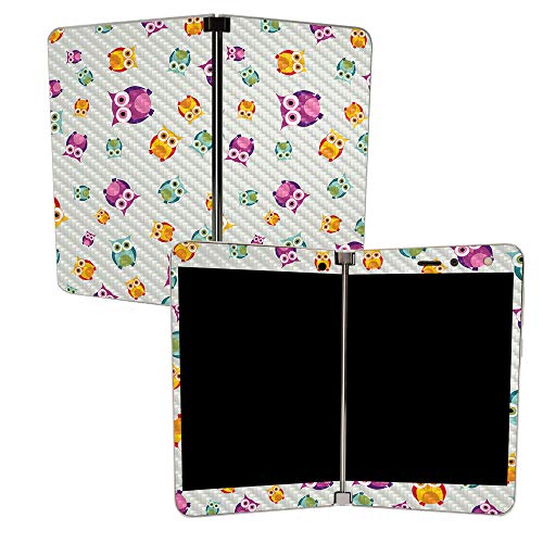 Image of MightySkins Carbon Fiber Skin for Microsoft Surface Duo - Owls | Protective, Durable Textured Carbon Fiber Finish | Easy to Apply, Remove, and Change Styles | Made in The USA