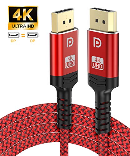 DisplayPort Cable 10ft,Capshi 4K DP Cable Nylon Braided -(4K@60Hz, 2K@165Hz) Gold-Plated DP to