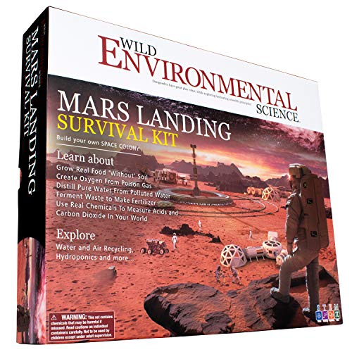 WILD ENVIRONMENTAL SCIENCE- Mars Landing Survival Kit - Home STEM Kit - Ages 8+ - Grow Food & Build an Earth-Like Environment on Mars - Seeds Included