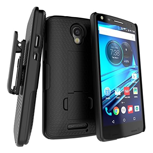 Encased Droid Turbo 2 Belt Clip Holster Case, Encased [DuraClip] Slim Cover w/ ClikLock Holster for Motorola Droid Turbo 2 (Verizon XT1585)