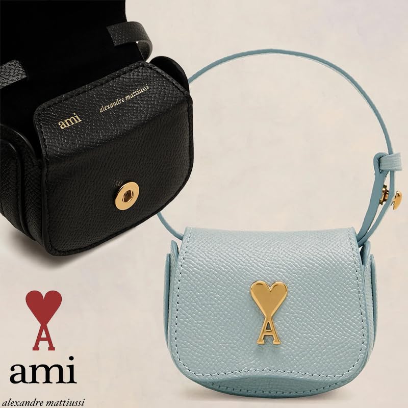 ami ブラック AirPodsケース収納袋付き Amazon | [アミ パリス] Paris Paris AirPodsケース USL701.AL0036
