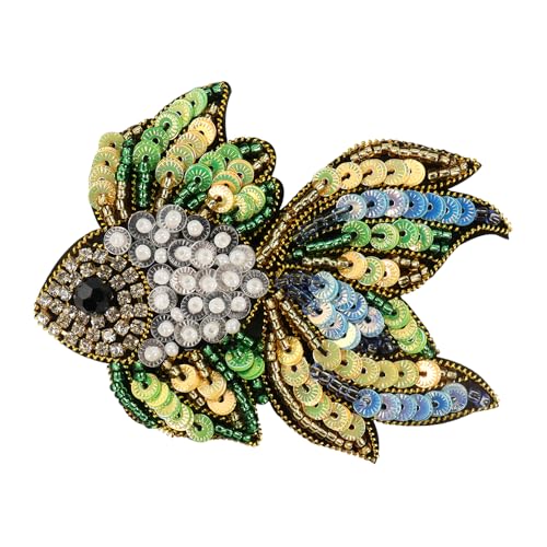 EMDOMO Parche para coser con diseño de estrella de mar con diamantes de imitación, emblema decorativo para jeans, chaquetas, sombreros, bolsos, manualidades de costura (J 2 piezas)