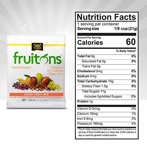 image for Traina Home Grown Fruitons Sun Dried Fruit Mix Apricots, Peaches, Grap