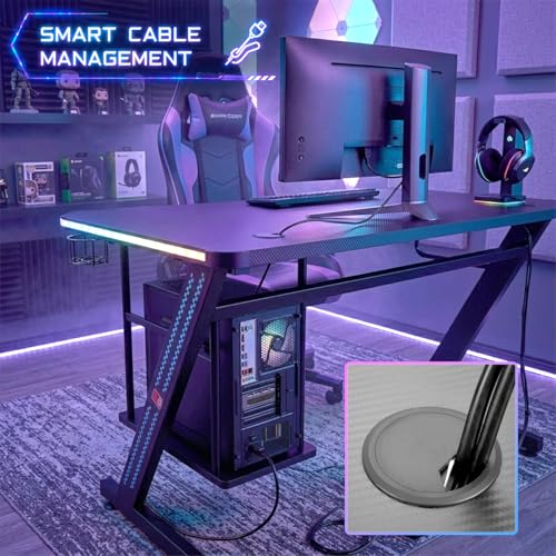 Table de Bureau Gaming LED MY SIT Idéale pour Setup Streamer - 7