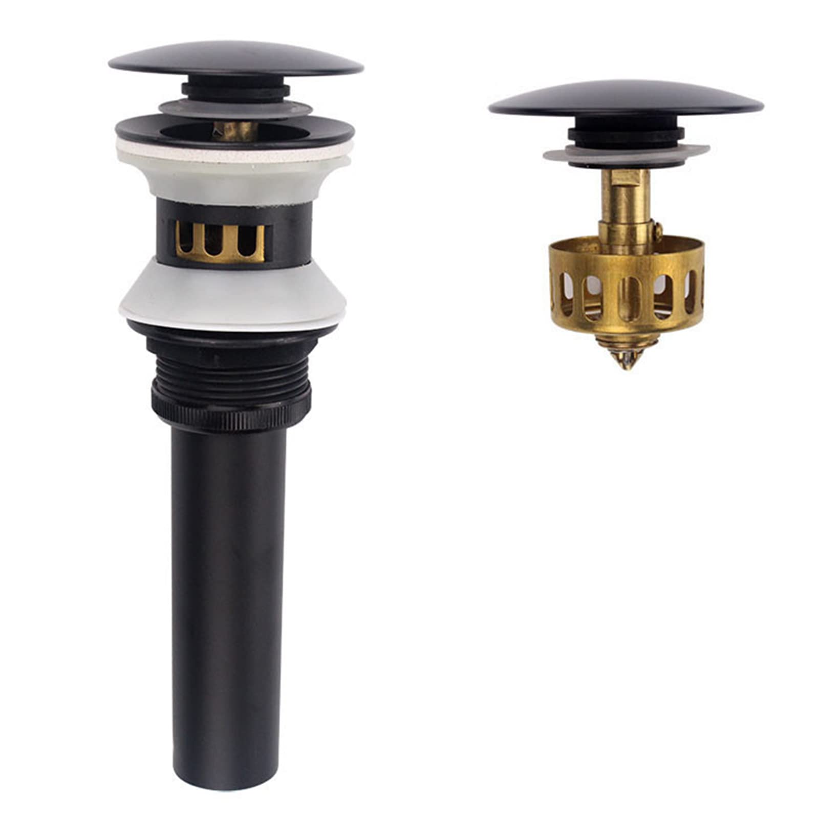 Bonde Lavabo avec Trop Plein Bonde Clic Clac Universelle Bonde de Vidage Clic Clac Pop Up Pour Évier De Robinet De Salle De Bain,le Noir